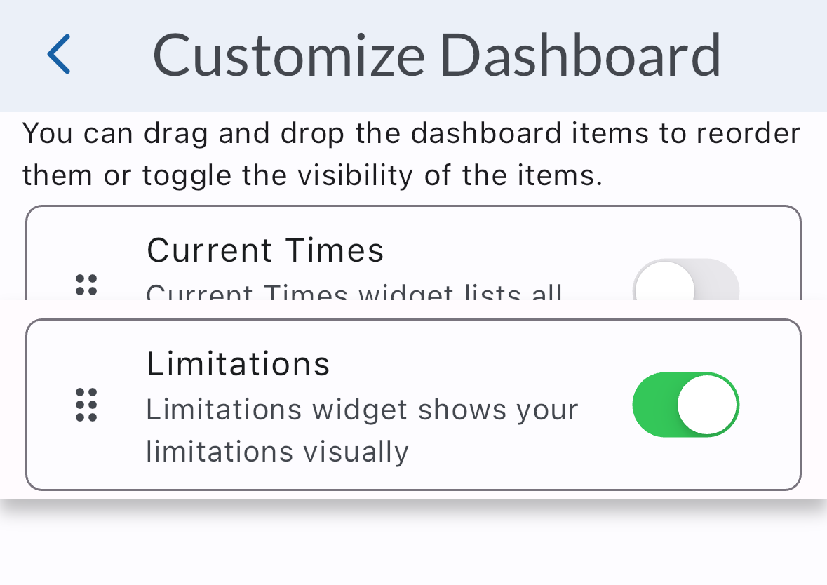 Dashboard Customization