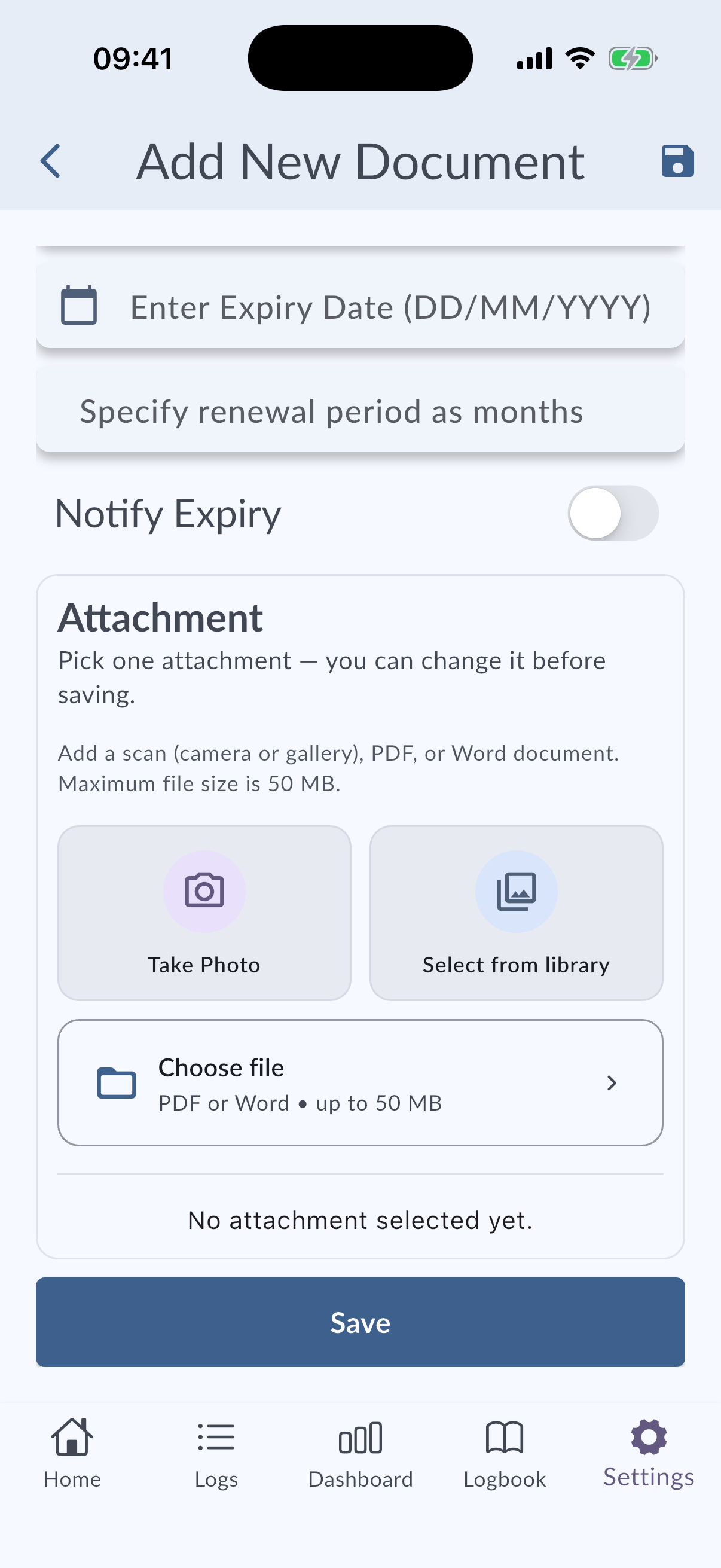 Crew Document with PDF attachment