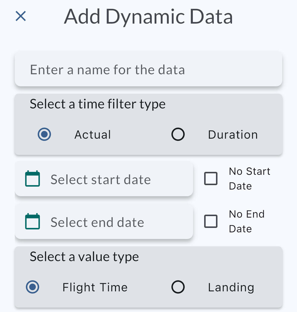 Add Dynamic Data screen