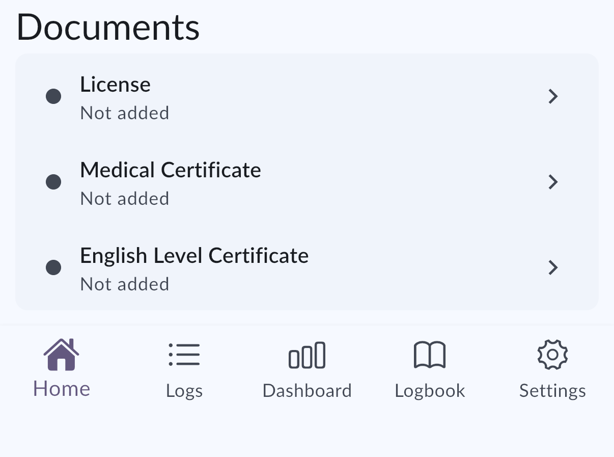 Home document expiry section